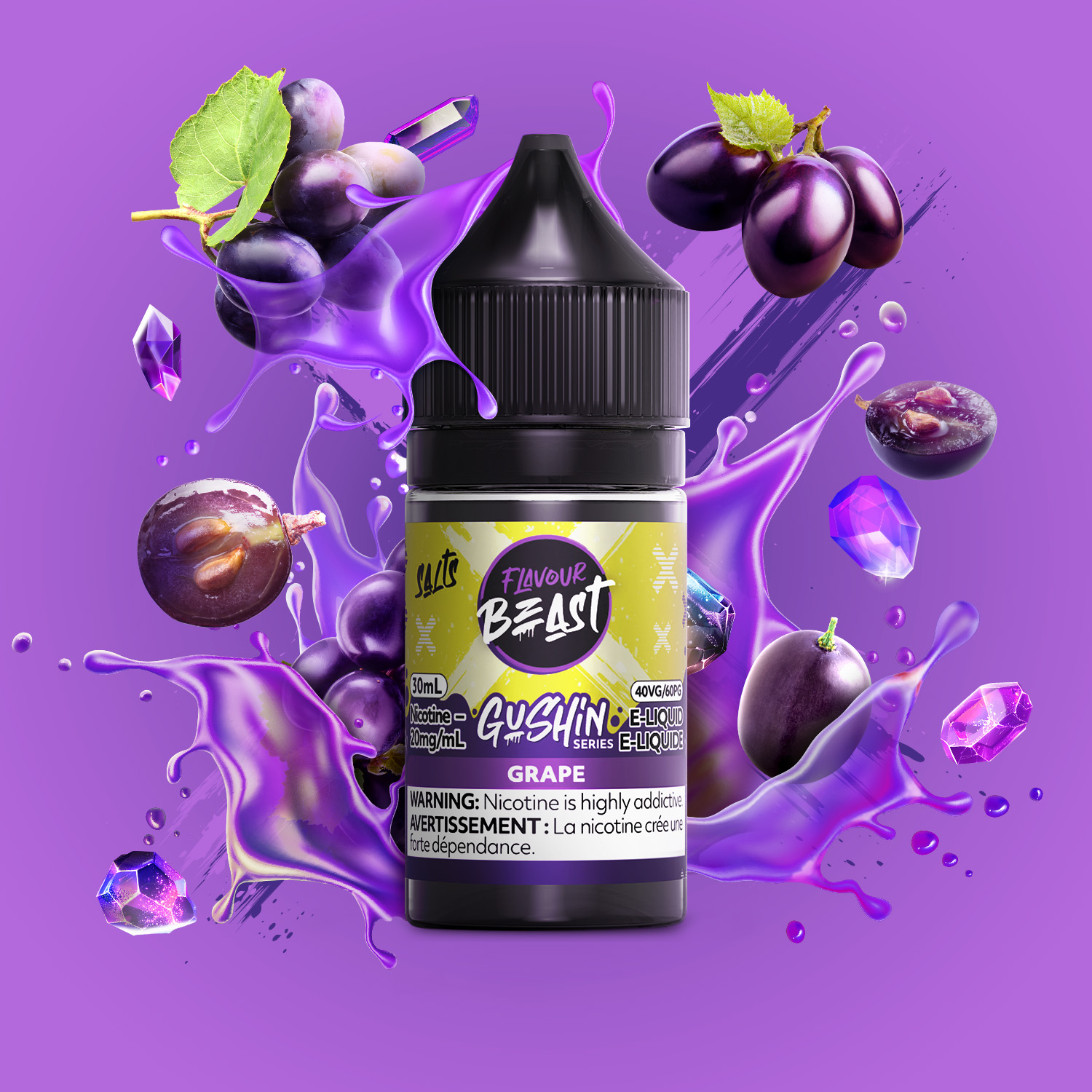FlavourBeast_EL_Gushin_JAN2026_COL-FRUIT-RENDER_20mg_Grape
