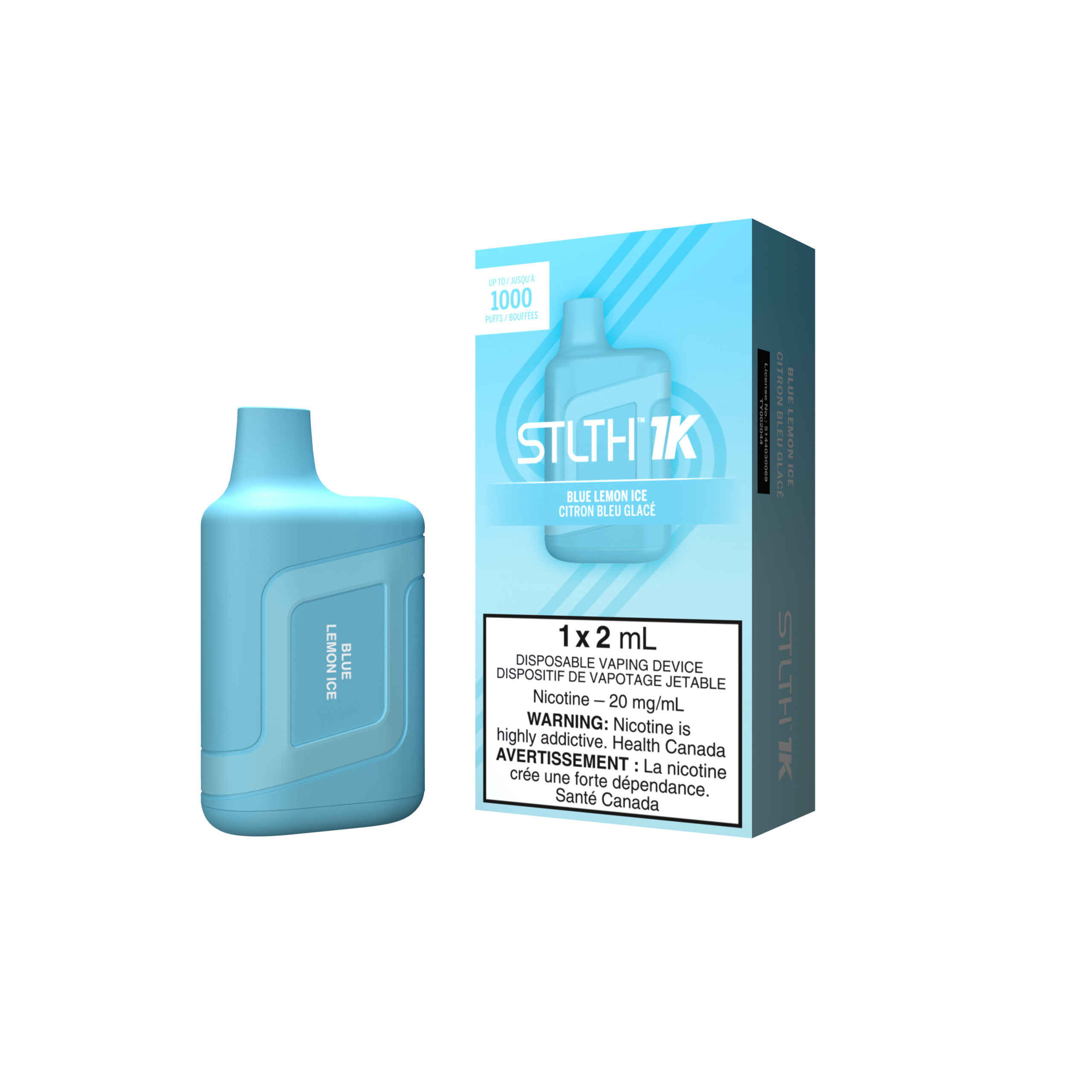 STLTH 1K – DEVICE + KIT PACKAGE – BLUE LEMON ICE – 20 MG