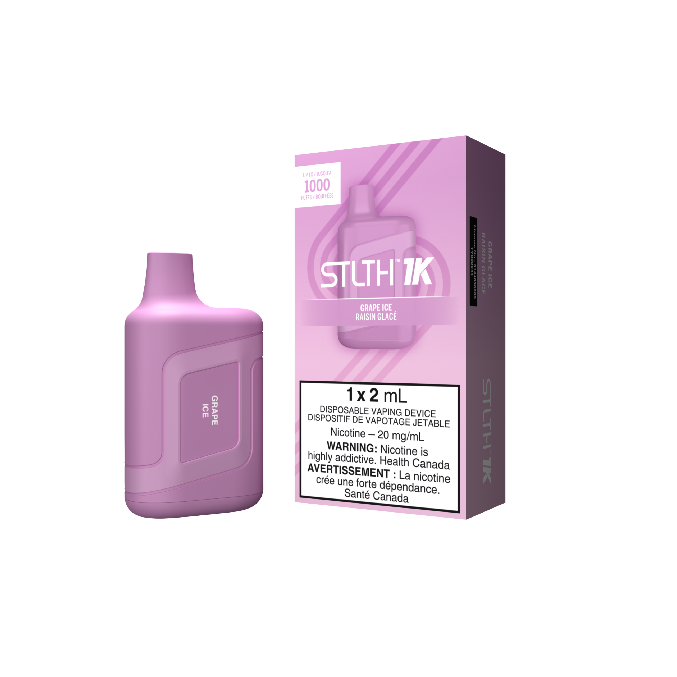 STLTH 1K – DEVICE + KIT PACKAGE – GRAPE ICE – 20 MG